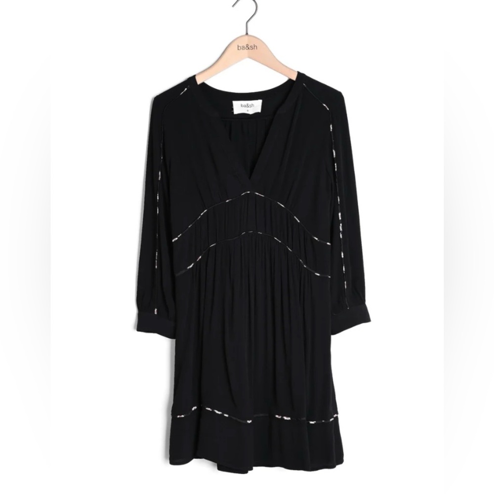 Ba&sh franny dress black v neck‎ flowy feminine women’s Sz M